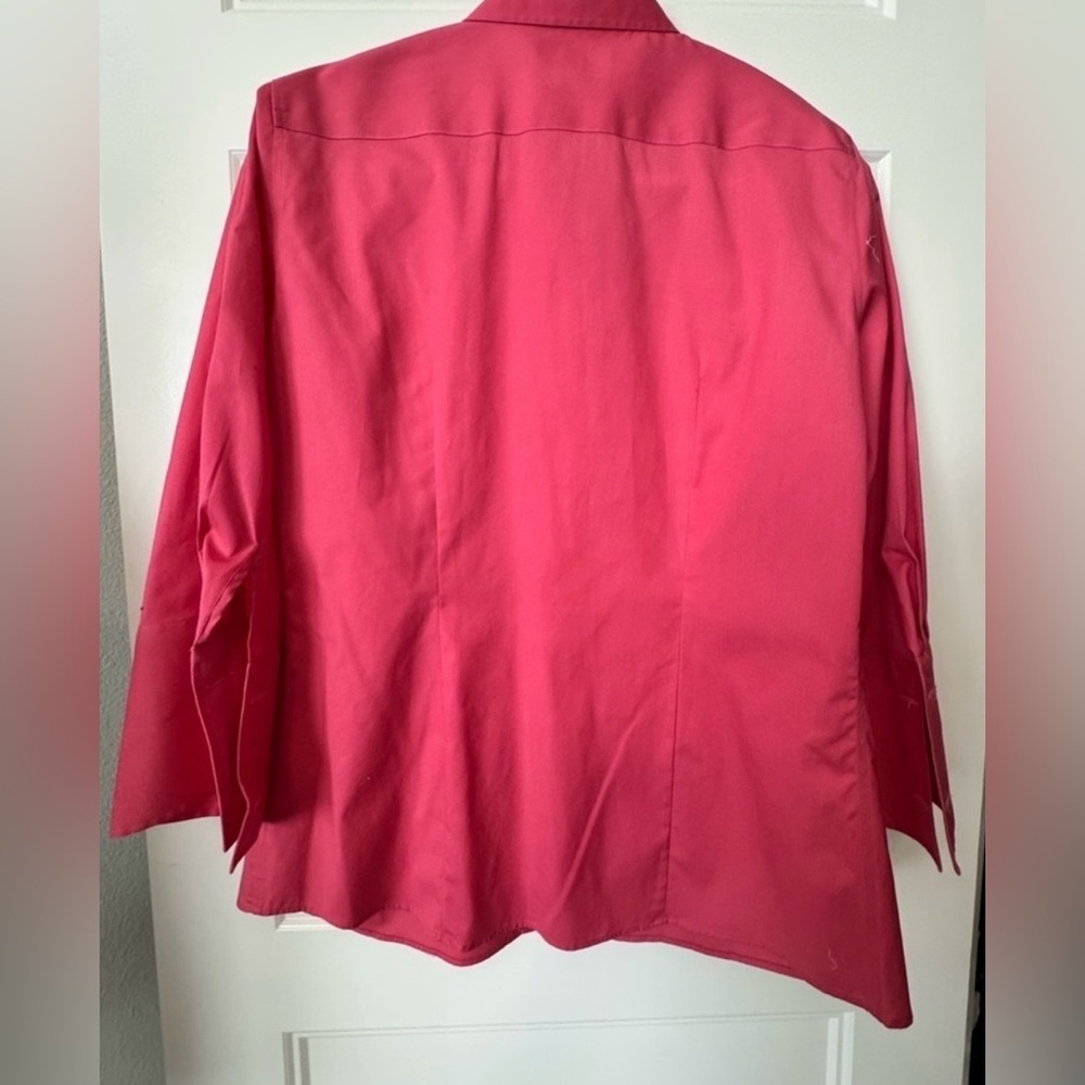 Lands' End Pink Cotton Button Down Shirt S Classic Preppy Workwear Office Blouse - Picture 7 of 8
